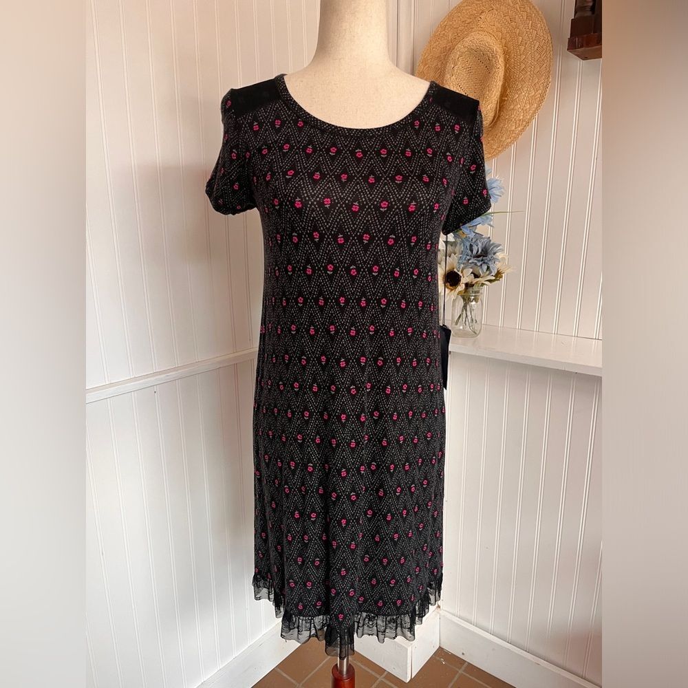 Simply Vera Vera Wang Black-Pink Lace Nightgown NWT